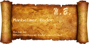Manheimer Bodor névjegykártya